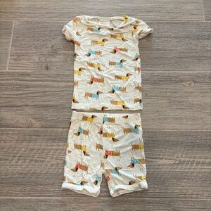 Tres Beau et Belle Dachshund Dog Bamboo Shorts Pajama Set Size 18 months